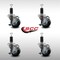Service Caster 3'' SS Thermoplastic Rubber Swivel 1-1/4'' Expanding Stem Caster Set with Brake, 4PK SCC-SSEX20S314-TPRB-TLB-114-4 - alternate 2
